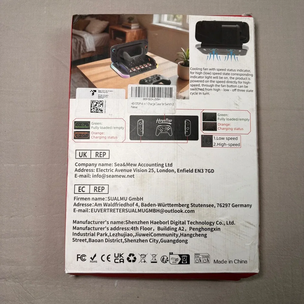 Heystop Charging Base NS2 for Nintendo Switch OLED‎ RGB Cooling Fan Dock Station